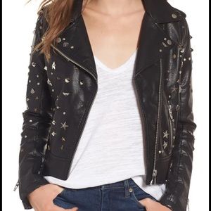 Blanknyc studded faux leather moto jacket